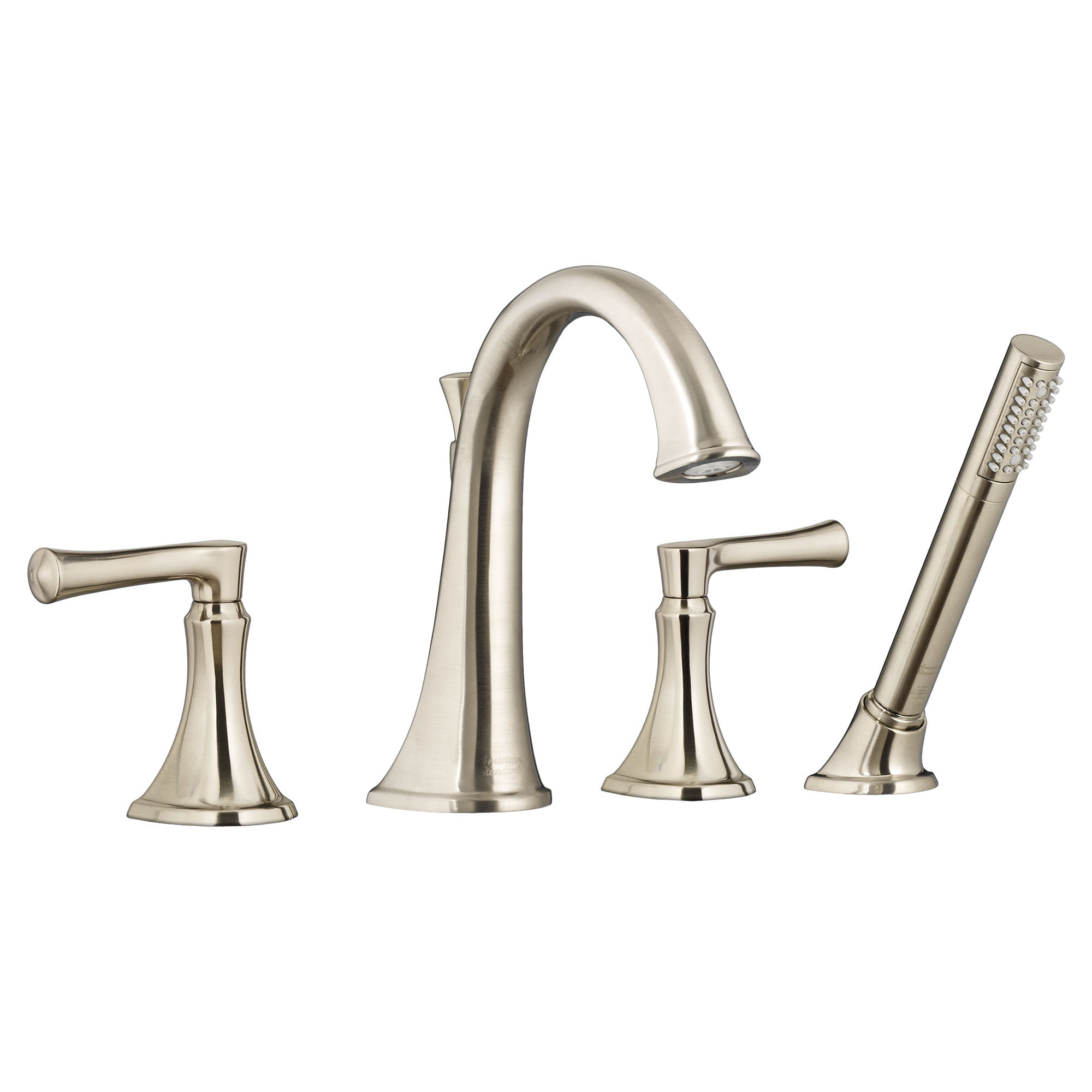 Estate Bathtub Faucet With Personal Shower for Flash Rough In Valve With Lever Handles   BRUSHED NICKEL